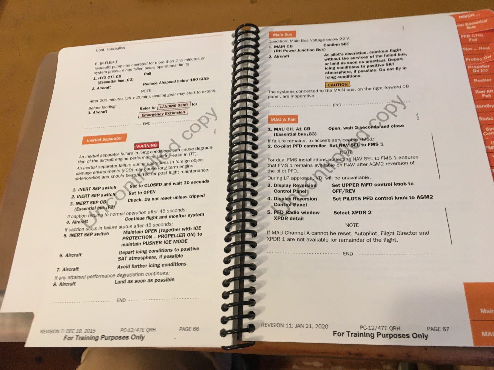 Pilatus PC-12/47E QRH Emergency Prochedures Handbook