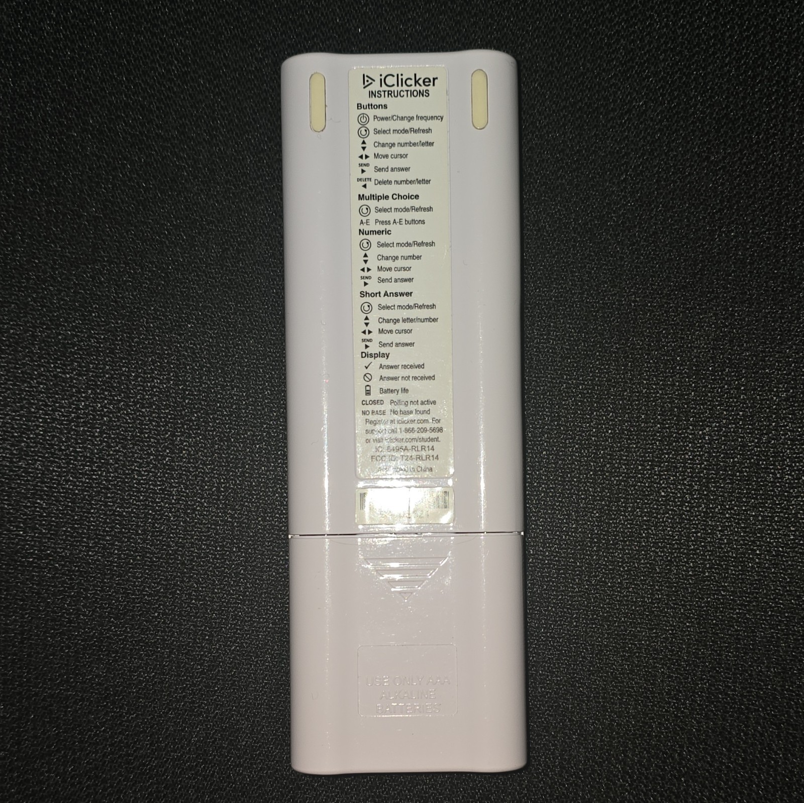 iClicker 2 Wireless Classroom Response Remote Control Clicker, White
