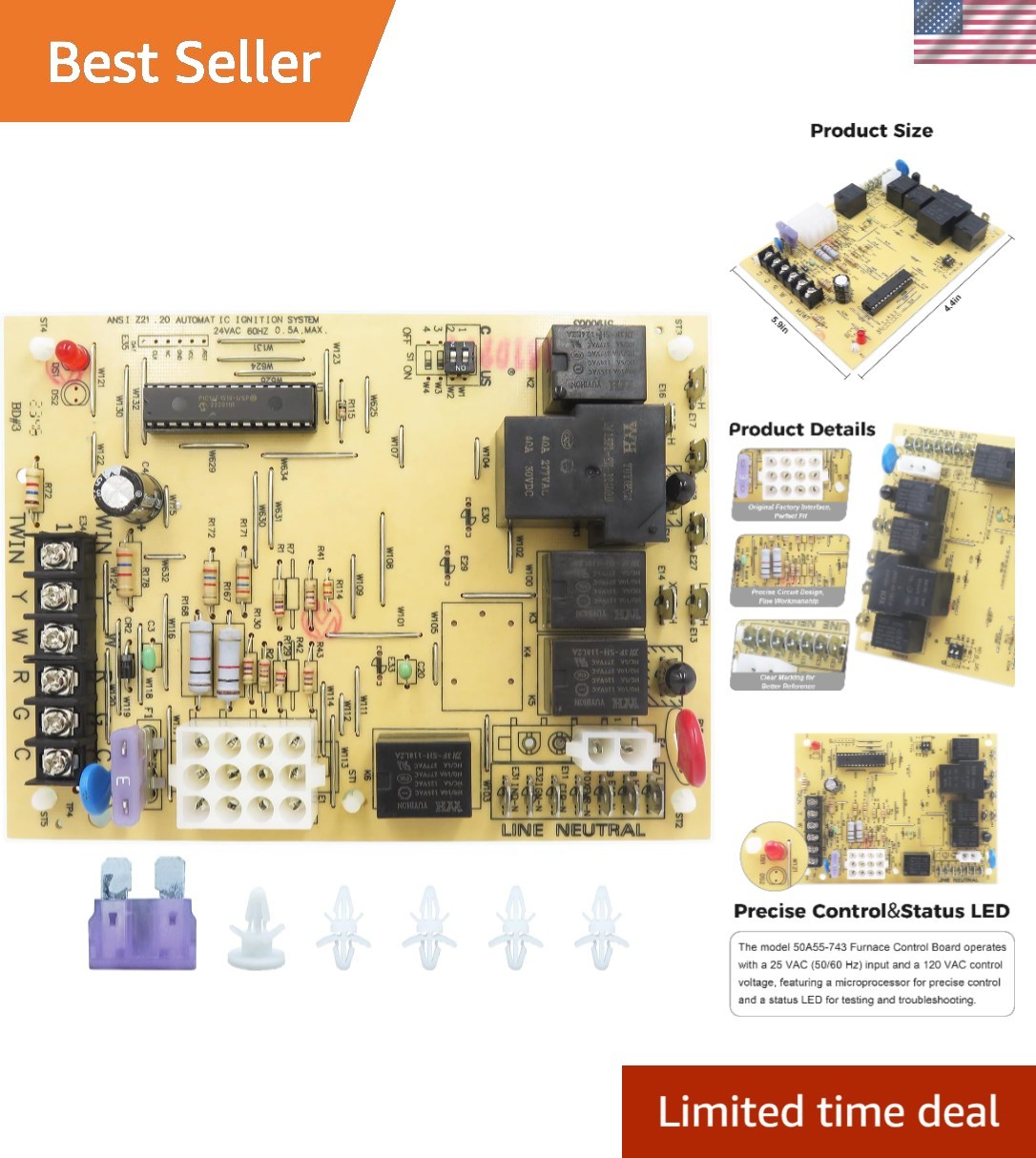 Replacement Furnace Control Board for Amana/Goodman Models - Easy Install