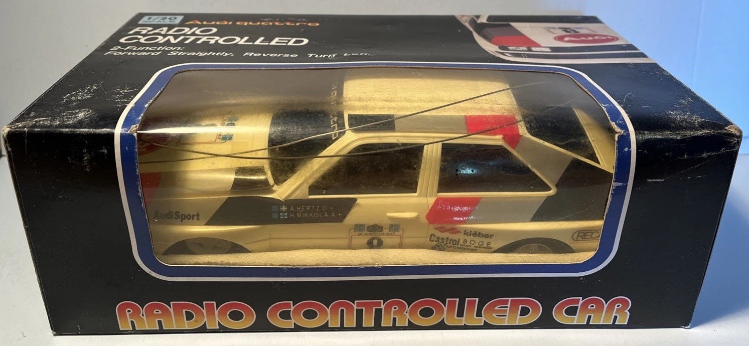 Vintage 1980’s Radio Controlled Racer Audi Quattro Rc 1/20 Scale Untested (B243)