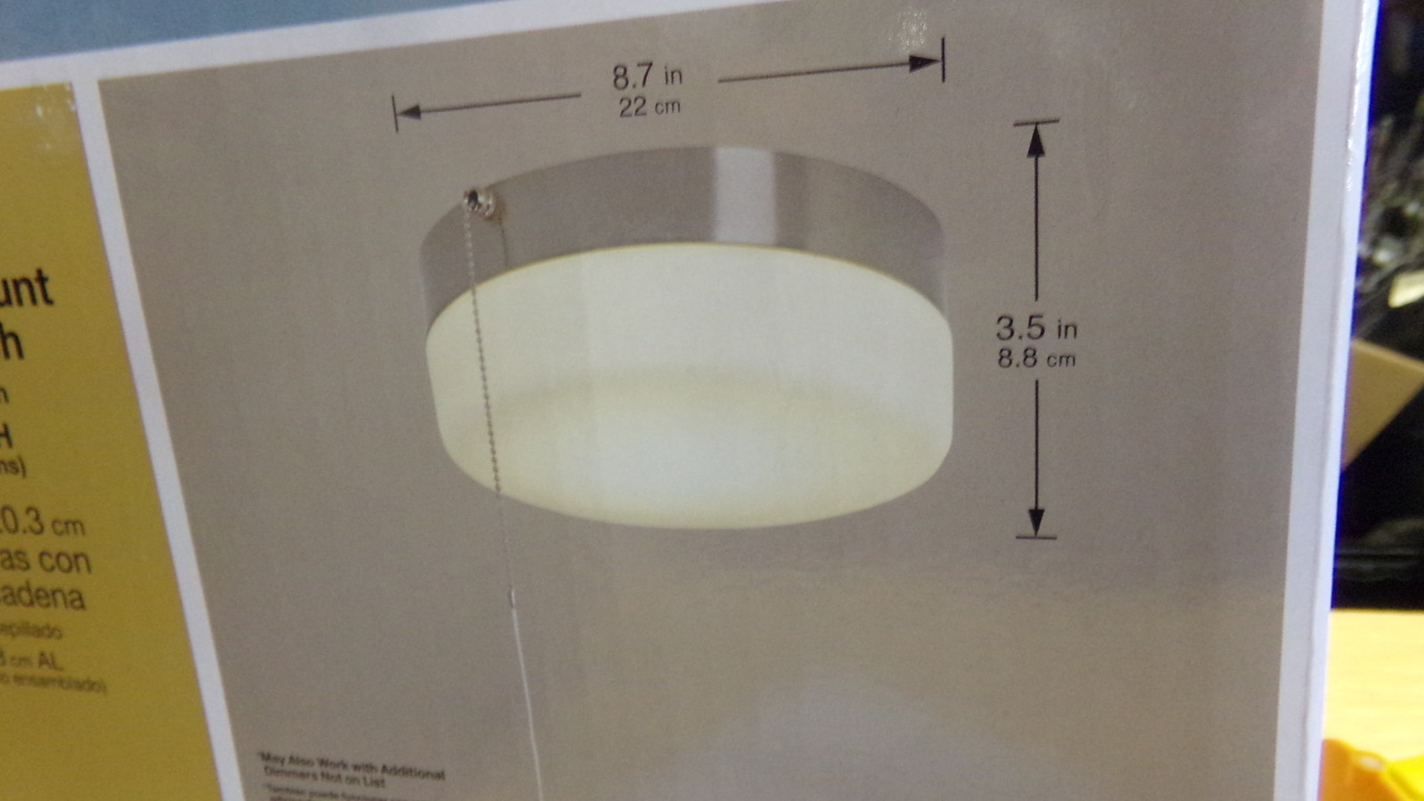 Hampton Bay 8 in. 60-Watt Equivalent Brushed Nickel LED with pull switch