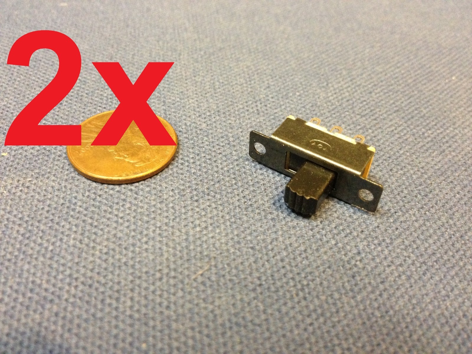 2x - Mini SPDT Slide Switch On-Off PCB 6P 2T 23.3*7.3MM pitch row 19MM toggle