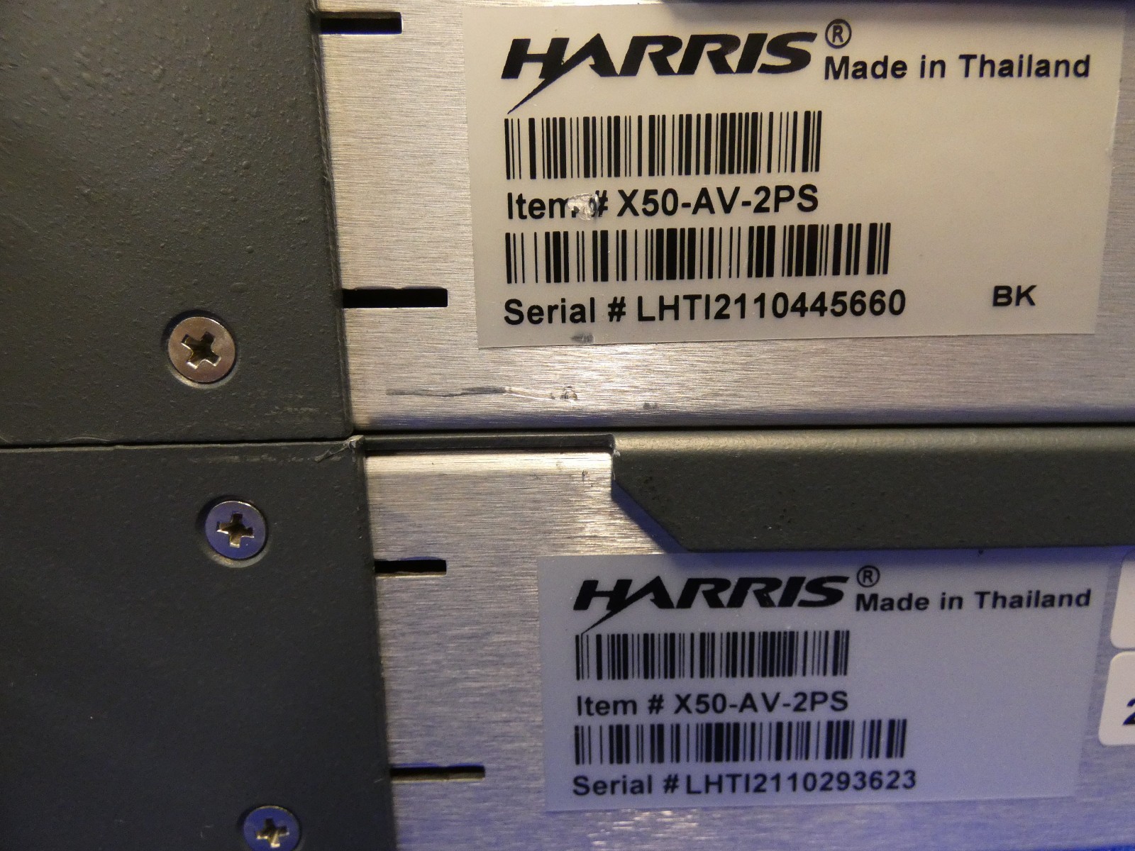 Harris X50-AV-2PS Frame Synchronizer QTY 2 for PARTS/Broken Knobs (one w/Fiber)
