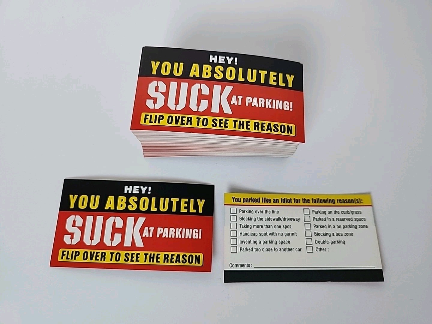 Parking Alert Cards, 98 Pack, Multi,Reason Violation Check, 3.5”x 2”