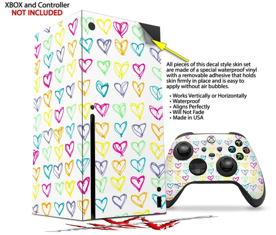 Skins XBOX Series X Console Controller Kearas Hearts White