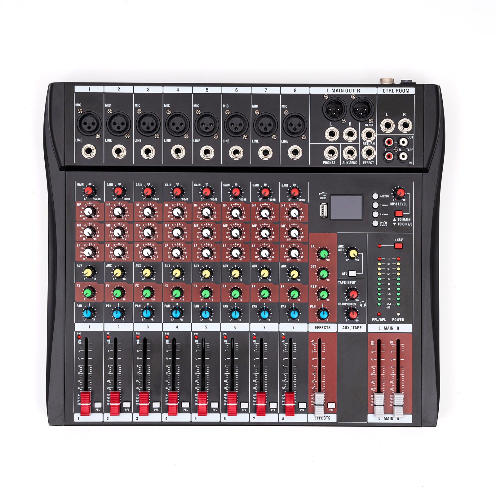 Channel Mixing Console Sound Live Studio Audio Mixer USB Bluetooth