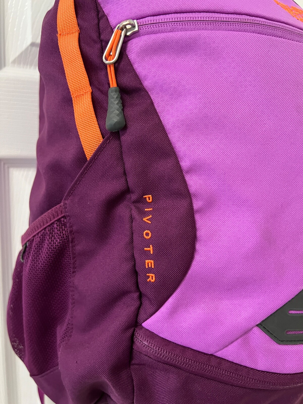 The North Face Pivoter Purple/Chartreuse backpack, GUC