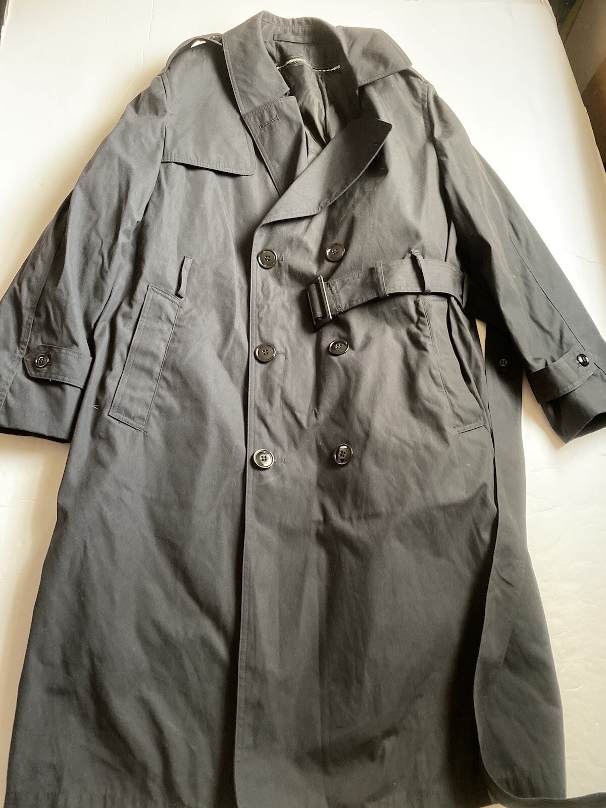 US Military All Weather Trench Coat Mens SZ 40 XS Black