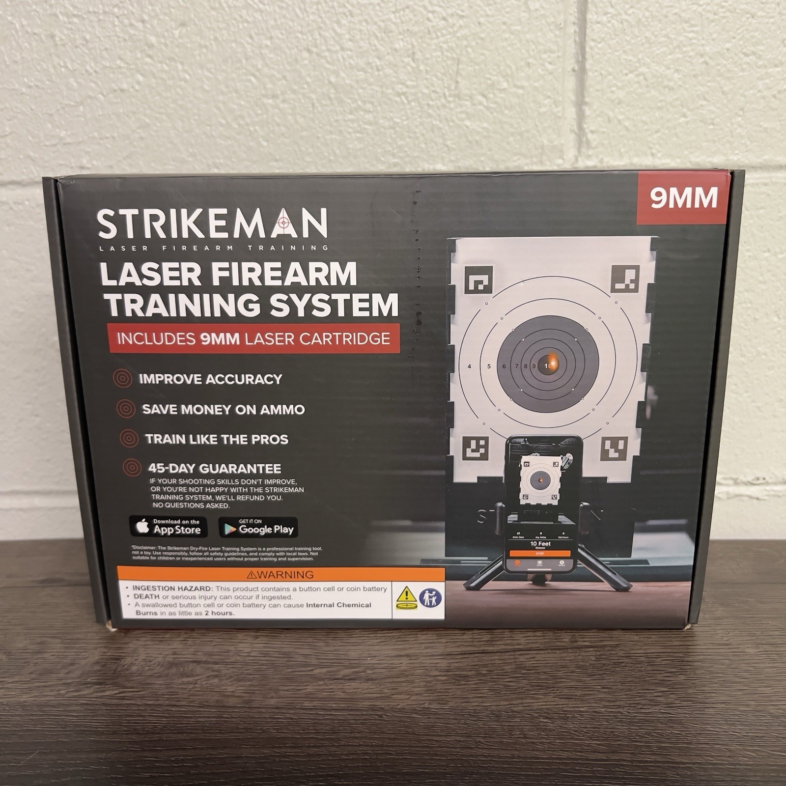 Strikeman 9mm Laser Firearm Training System Dry Fire Target Phone Mount Complete