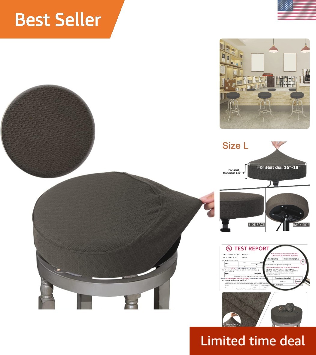 Dustproof Bar Stool Covers - Machine Washable 16-18" Luxury Stretch Design