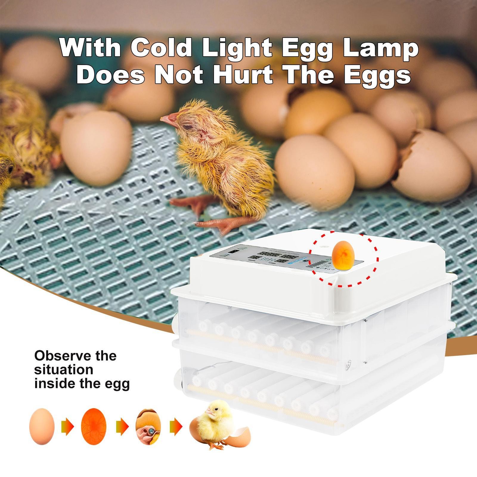 120 Eggs Incubator Automatic Egg Turning Function For Hatching Chicken Quail