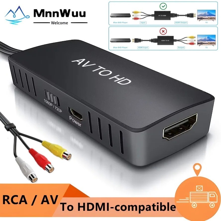 RCA to HDMI Converter Analog Composite Adapter For PS 1 2 3 STB Xbox VHS VCR DVD