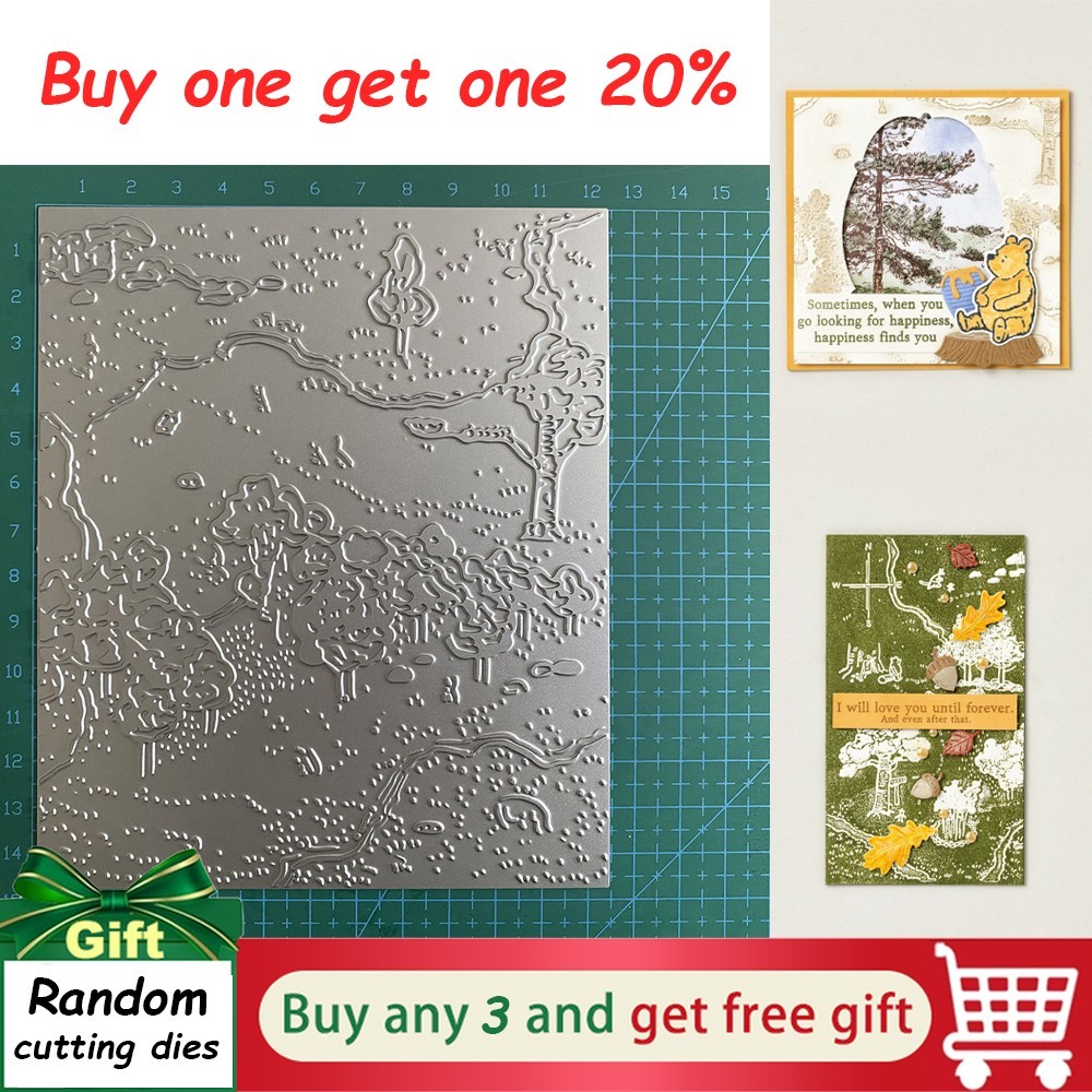 HUNDRED ACRE WOODS Hot Foil Dies,Scrapbooking Album Embossing Paper Card Crafts