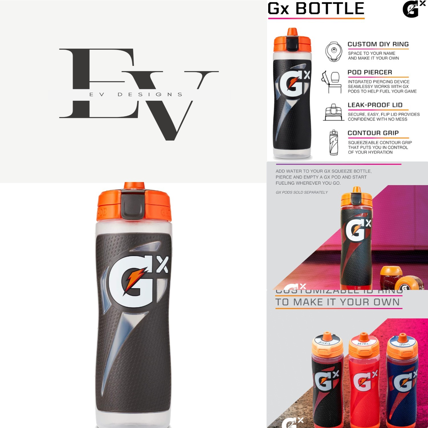 Gx Squeeze Bottle 30oz - Ultimate Non-Slip Hydration for Active Lifestyles