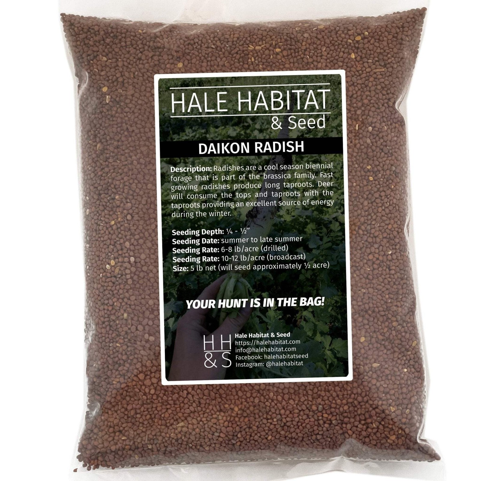 Daikon Radish Seed | Deer Wildlife Food Plot Forage Fall Planting Soil Builder