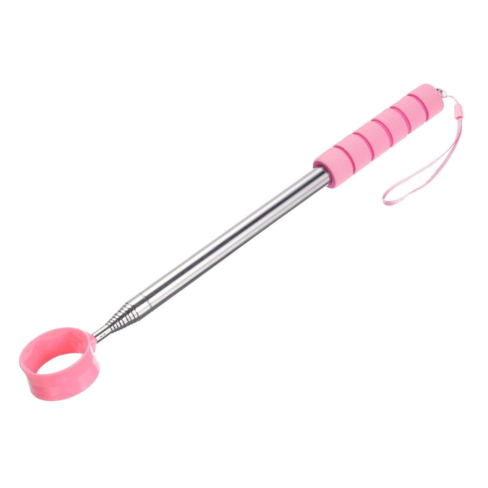 Golf Ball Retriever Telescopic 9Feet Stainless Steel Head Ball Grabber Pink