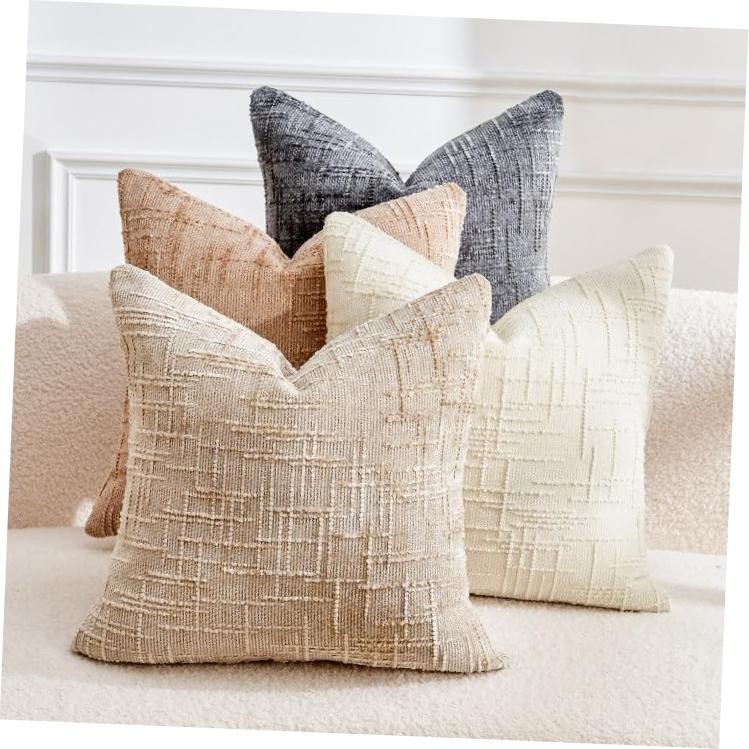 Throw Pillow Covers Set of 4 18x18 Inch Pillow 18" x 18" (Pack of 4) Neutral