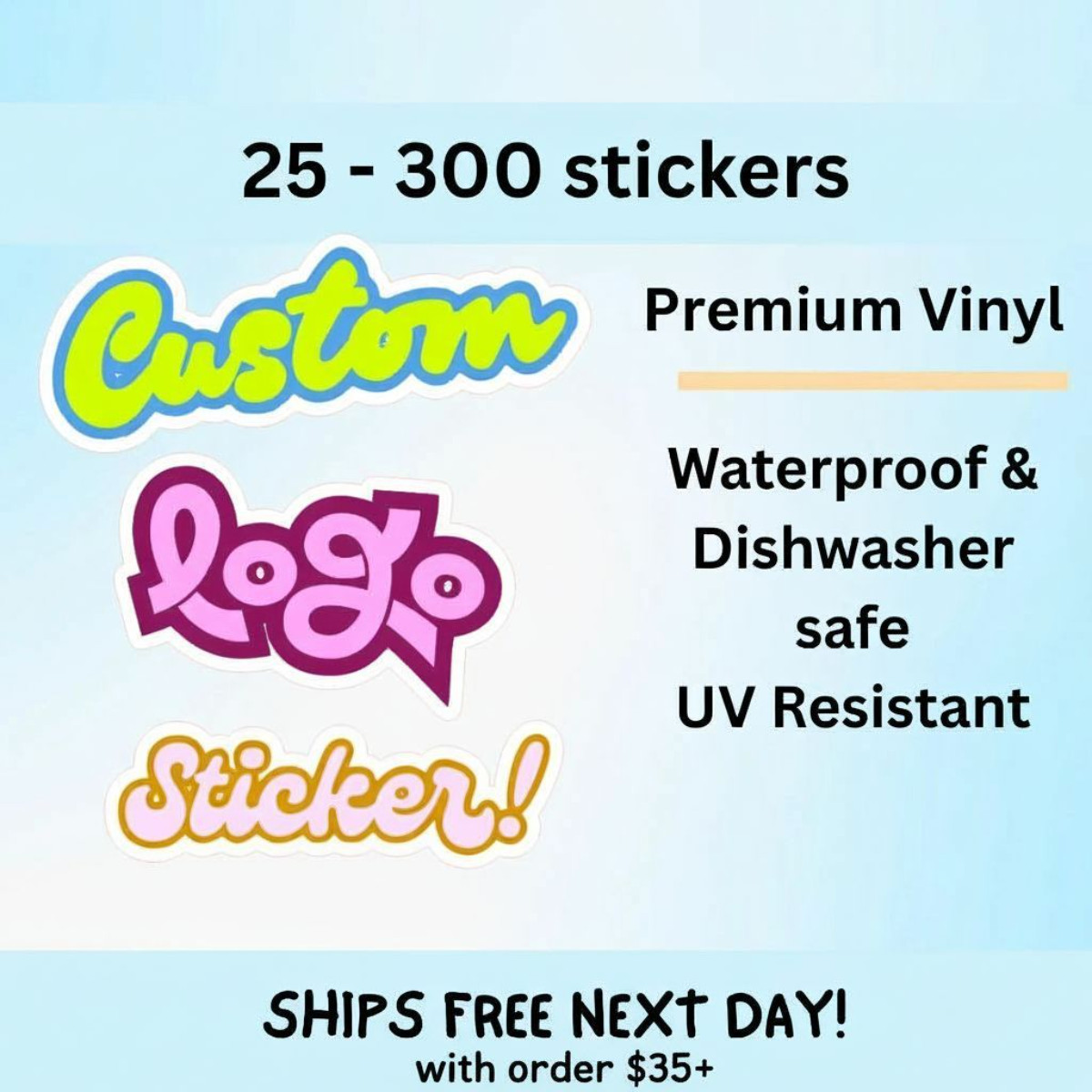Custom Die-Cut Vinyl Stickers – Waterproof Glossy Finish – Personalized Logo