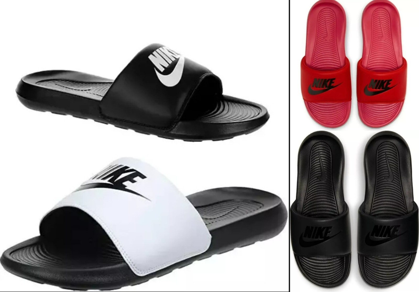 Men's Nike Victori One Benassi Slide Sandal Black/White