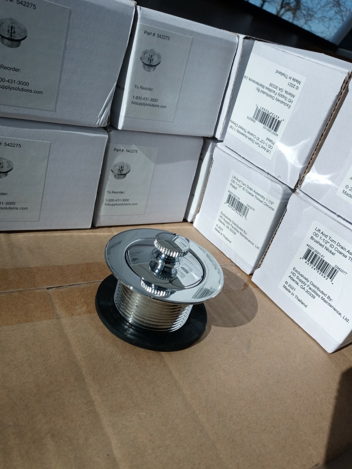 Lift And Turn Tub Bathtub Drain Stop Assembly CHROME PLATED 1-7/8" OD 1-1/2" ID