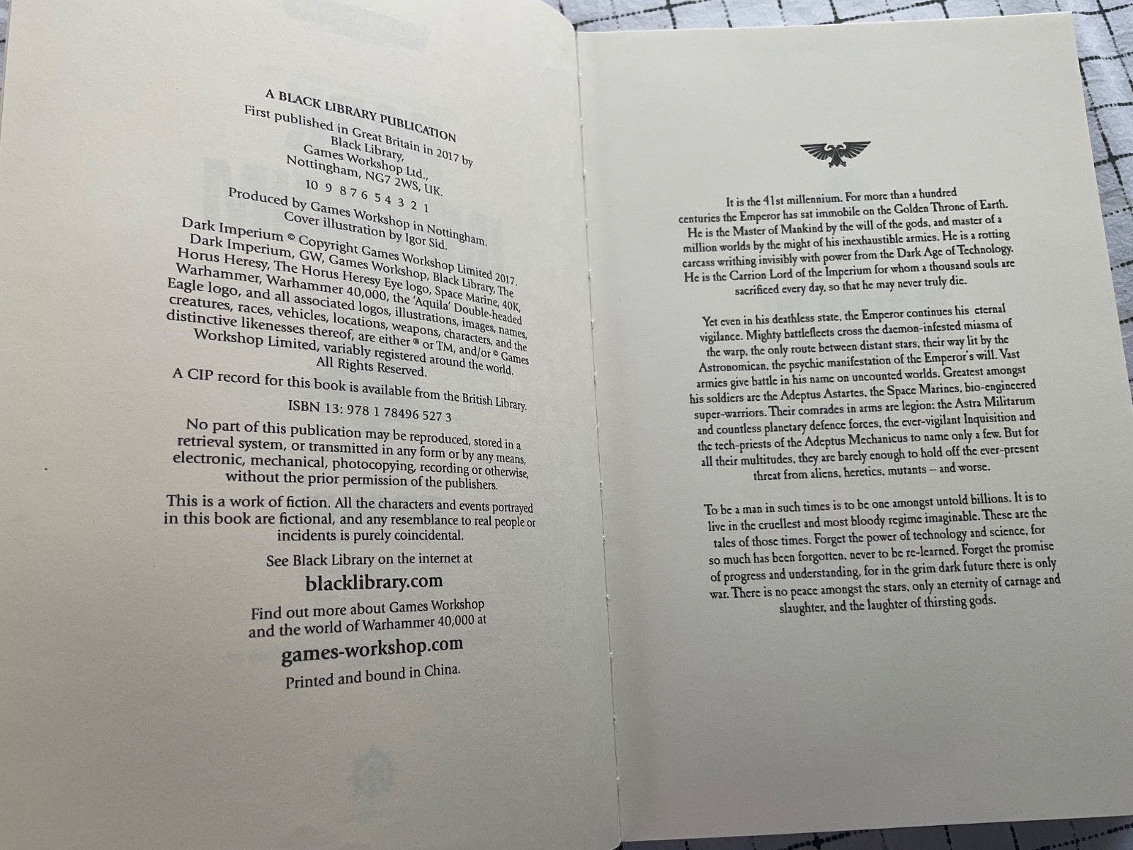 warhammer Dark Imperium hardback first print revised edtion