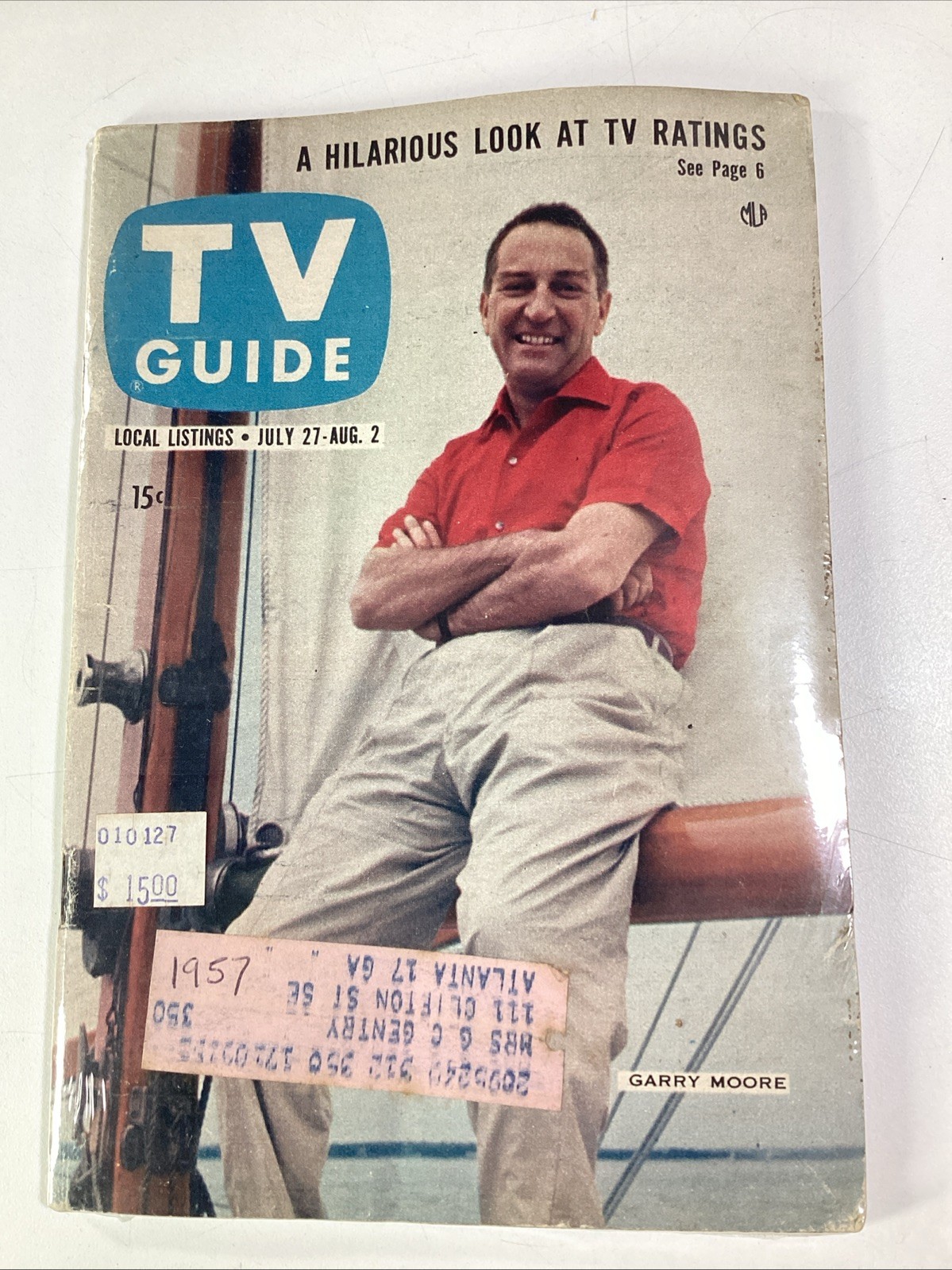TV Guide 1957 Atlanta GA Ed July Garry Moore Local Ads