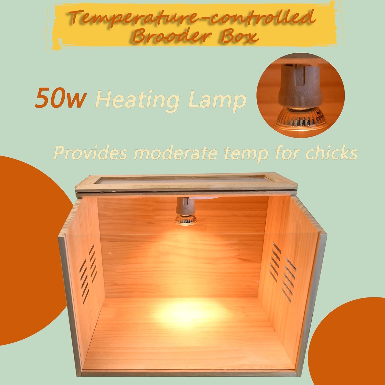 Chicken Brooder Box with Heater for Chicks Ducks Quail Poultry
