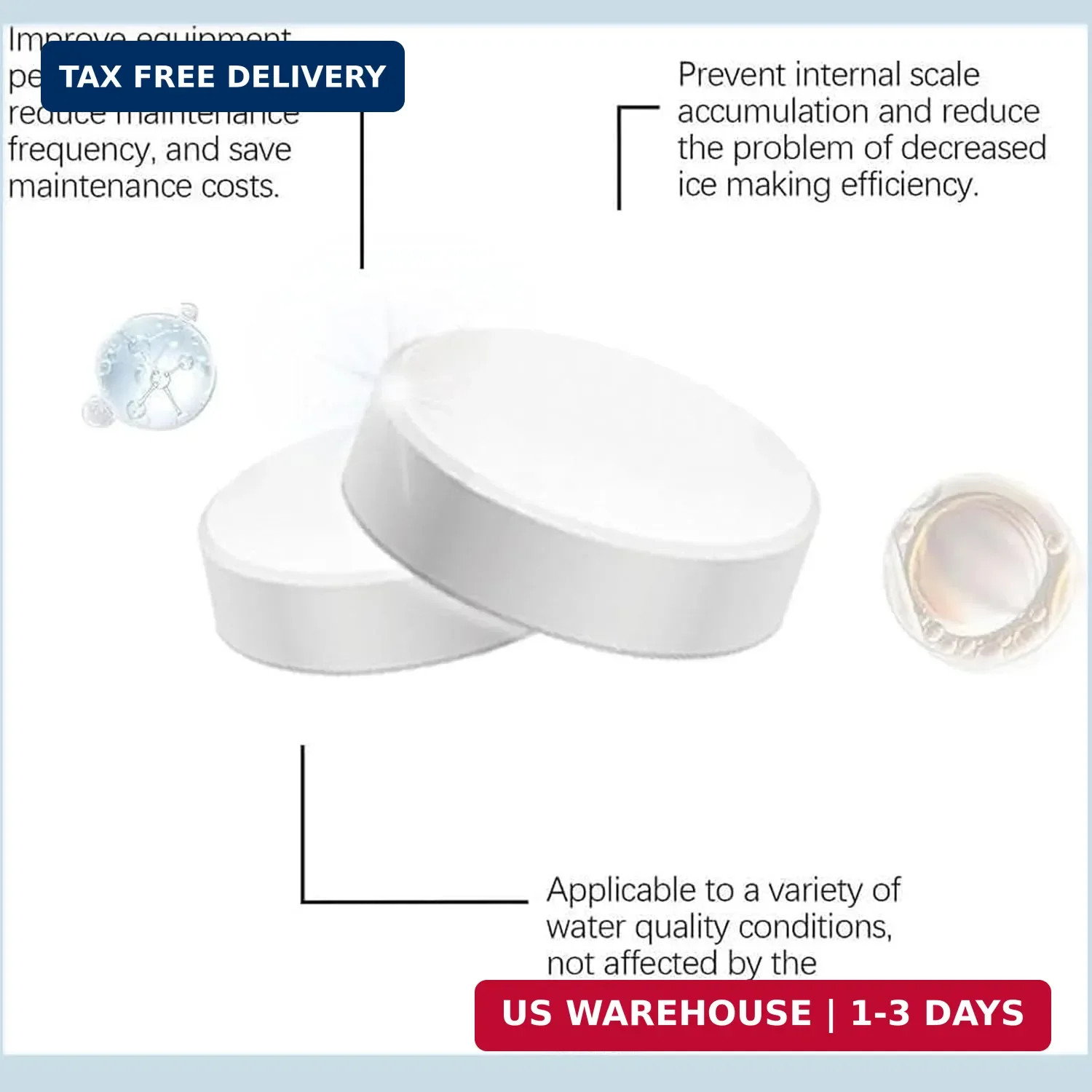 Ice Machine Cleaner Maker Descaler - 24 Ice Maker Cleaner Tablets, Compatible wi