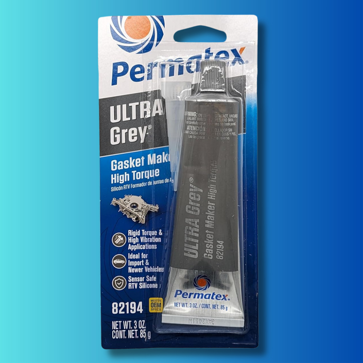 82194-Ultra Grey Rigid High-Torque RTV Silicone Gasket Maker Sealant