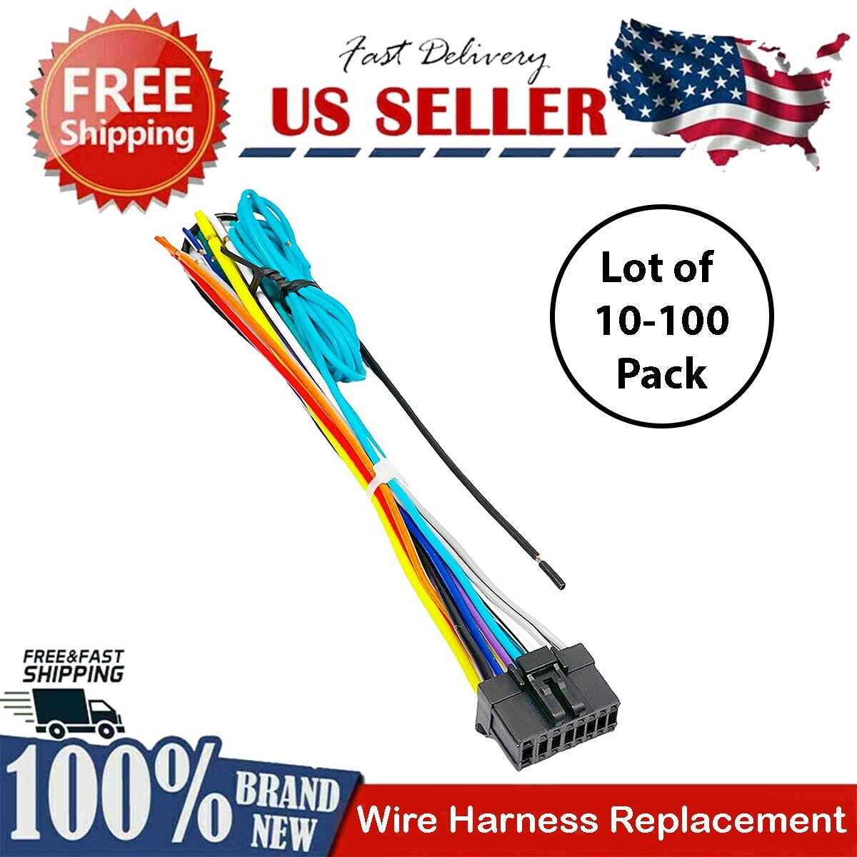 Lot of 10-100 PC Wire Harness  for Pioneer DEH-P6500 DEH-P3900MP DEH-P5800MP Car