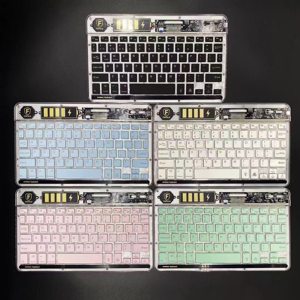 Wireless keyboard Transparent shell mini Rechargeable for iOS Windows Android