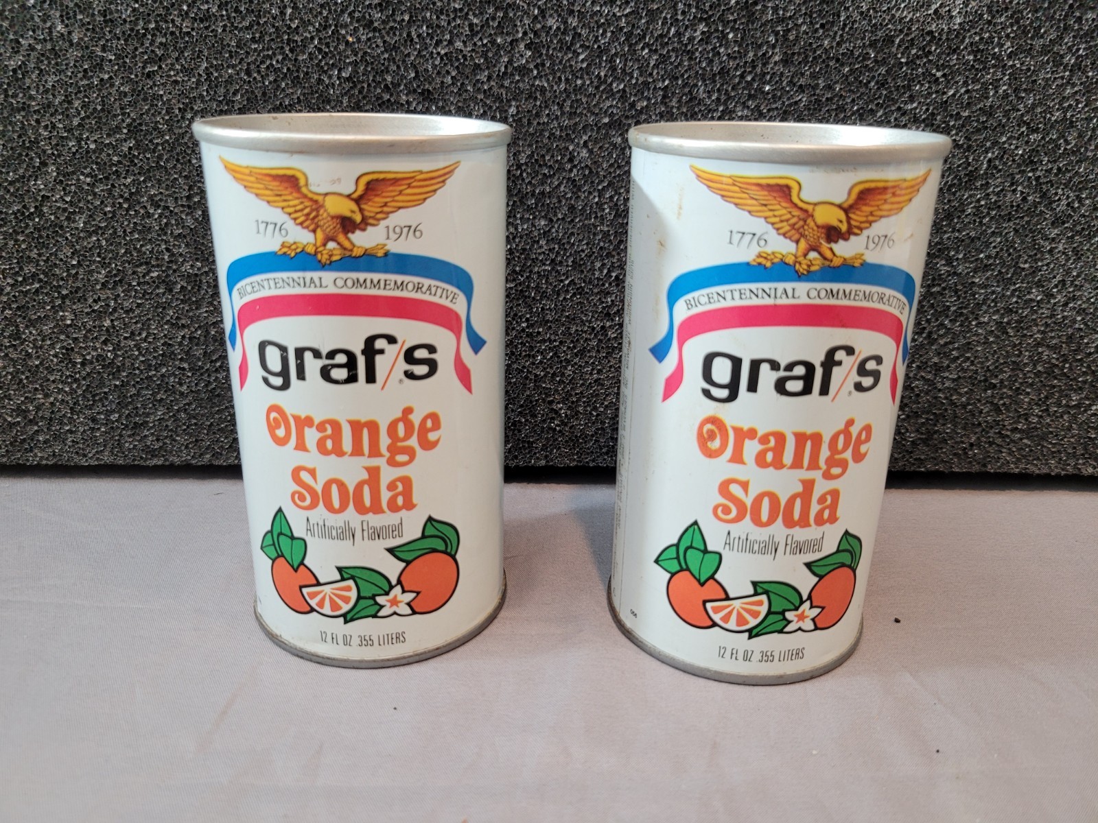 Vintage Graf's 1976 Orange Soda Pop Can 12oz Steel - Thomas Edison