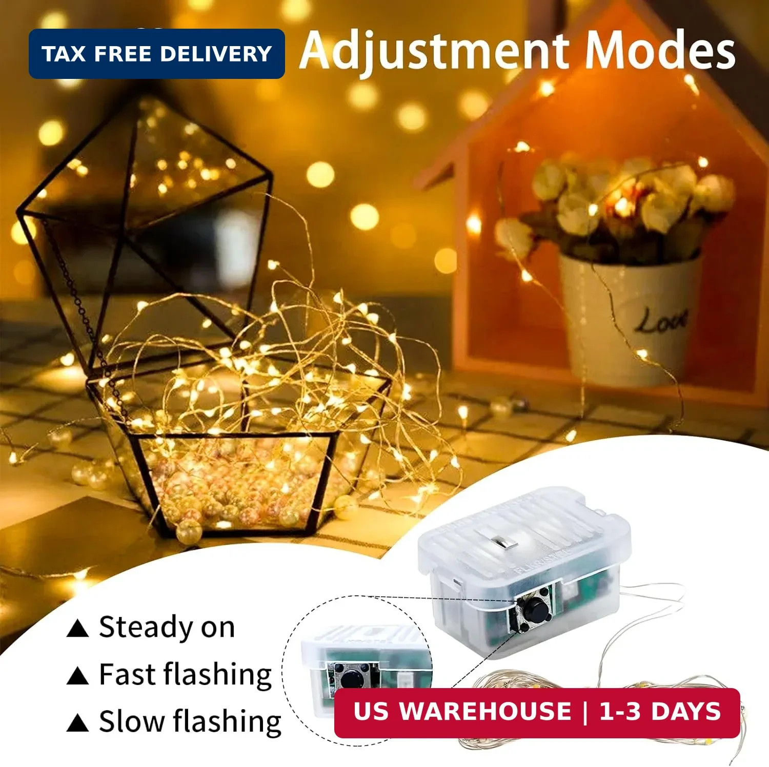 12 Pack Fairy Lights 7Ft 20 LED Twinkle String Lights 3 Modes Battery Operated W