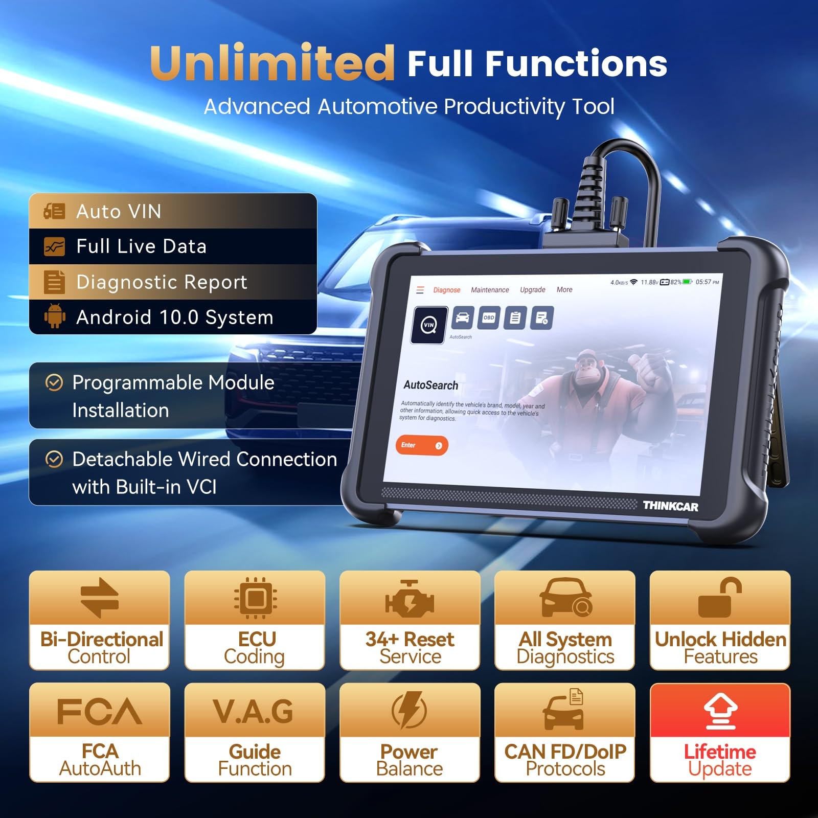 THINKSCAN 689 Full Bidirectional Scan All System Diagnostic Scanner 35 Services