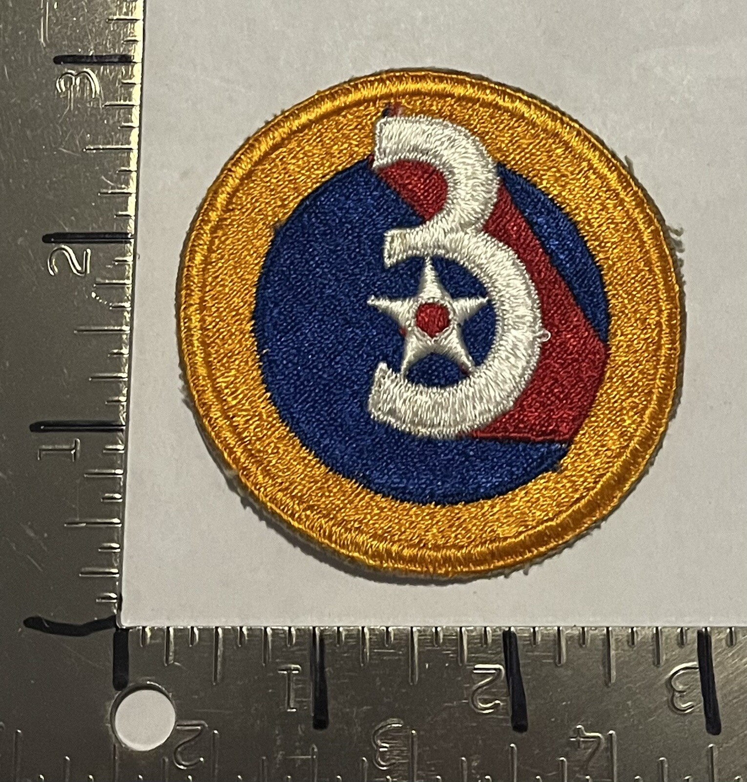 Original WWII USAAF U.S. ARMY 3rd AIR FORCE CUT EDGE FULL COLOR PATCH No Glow