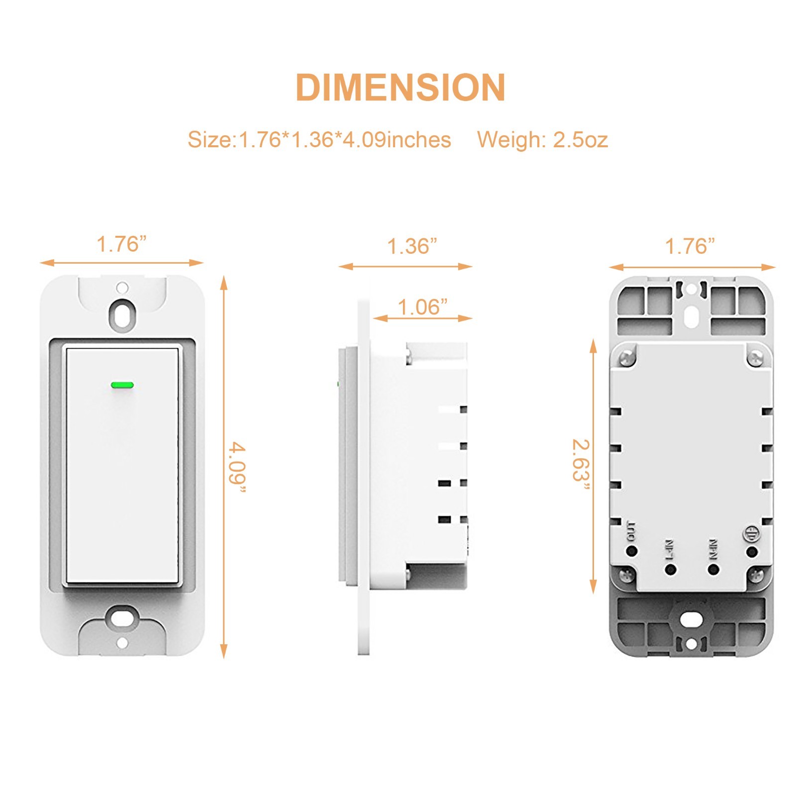 Smart WIFI Light Switch Remote Alexa Google Home Voice Control Smart Life 2pack