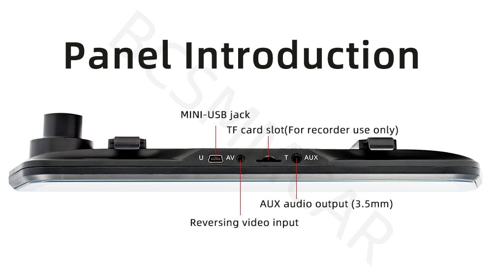 Car Mirror Dash Cam Recorder Reverse Rear View Parking System For Apple CarPlay