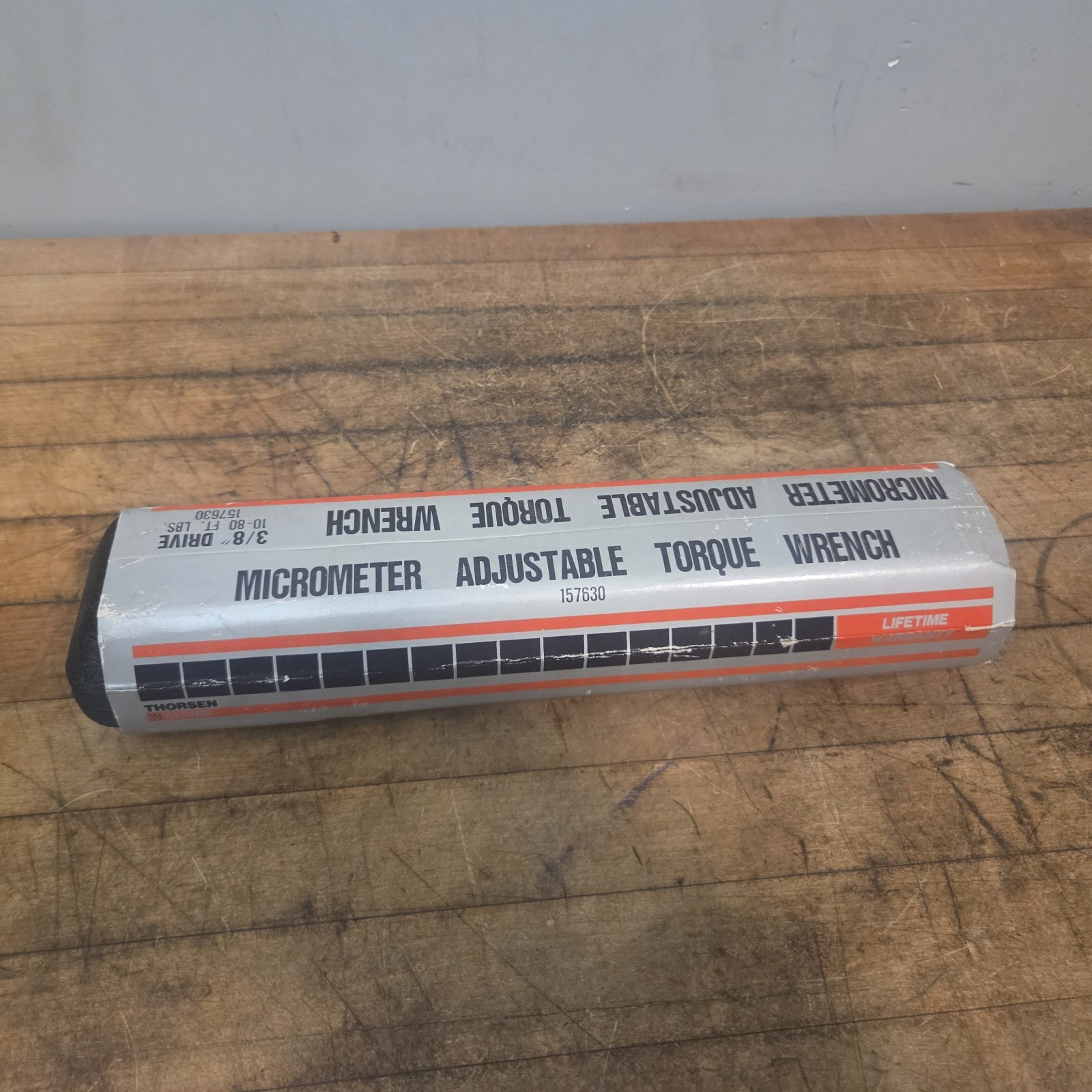 Thorsen Professional Micrometer Adjustable Torque Wrench 10-80ft. 3/8" NOS