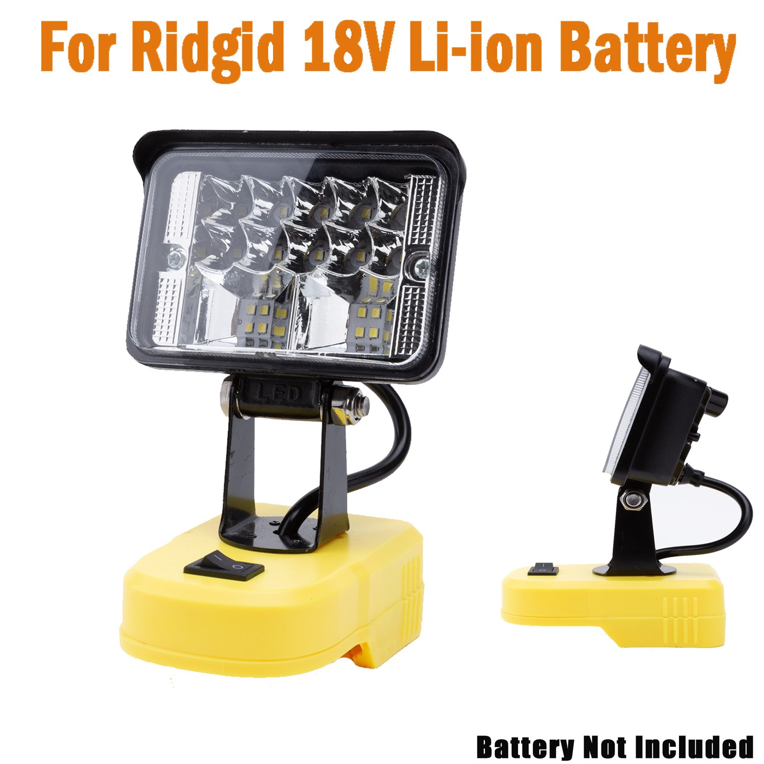 1×Outdoor LED Work Light Suitable For Ridgid 18V AEG Li-Ion Battery (2800LM) US