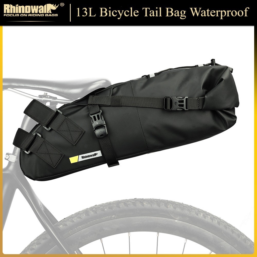 Rhinowalk Bicycle Saddle Bag 13L Waterproof Foldable Bike Tail Bag For Brompton