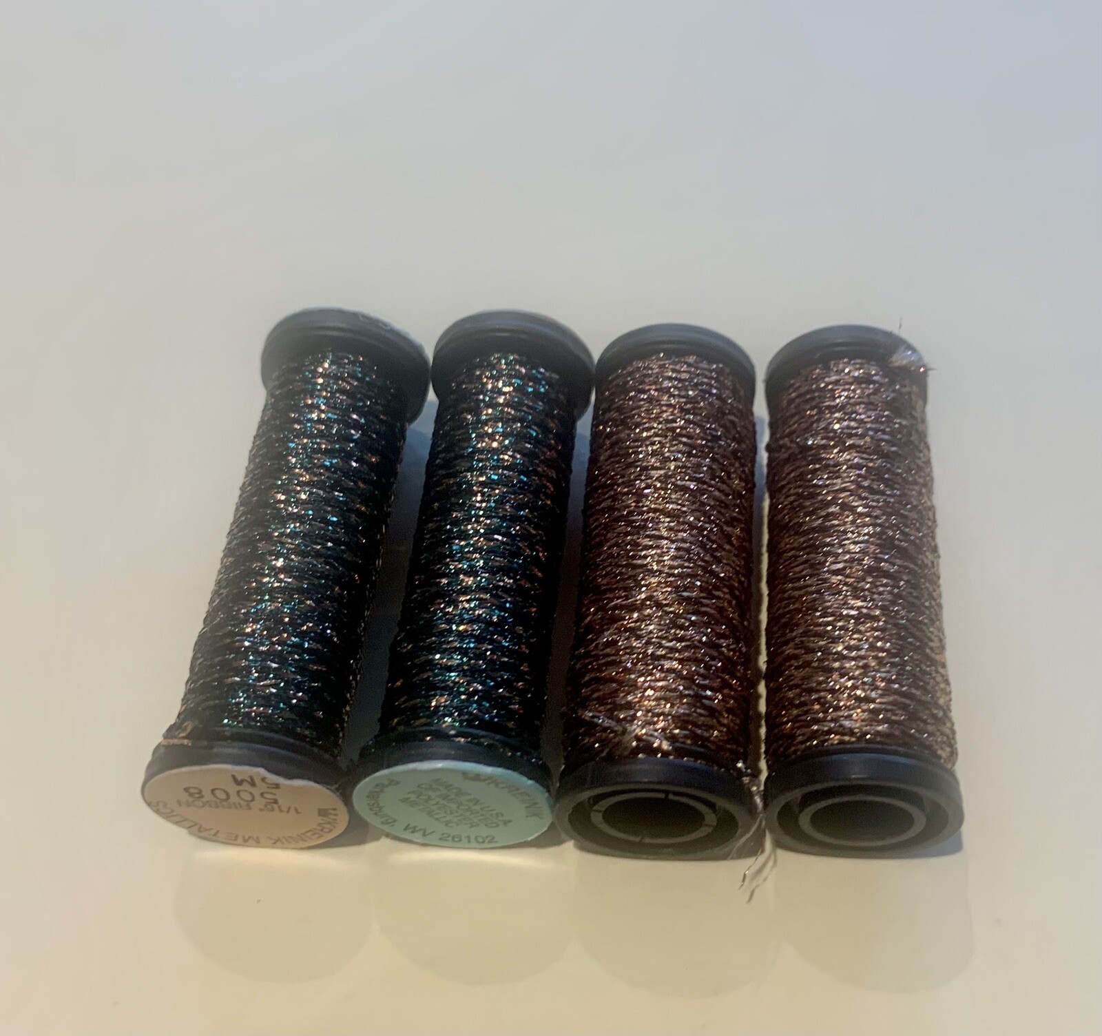 Kreinik Metallics Black & Gold Lot of 4 (2) 12 - Tapestry; (2) 1/16th Color#5008
