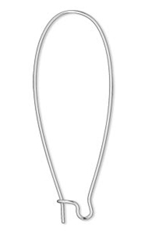 Extra Long Silver Plated Kidney Ear wires Earring Ear Hook 10 Pair