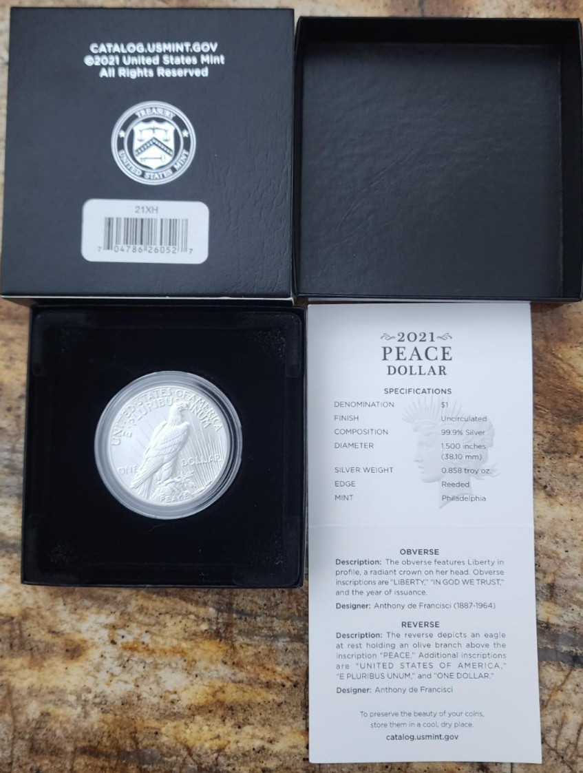 2021 Peace Silver Dollar Philadelphia Mint