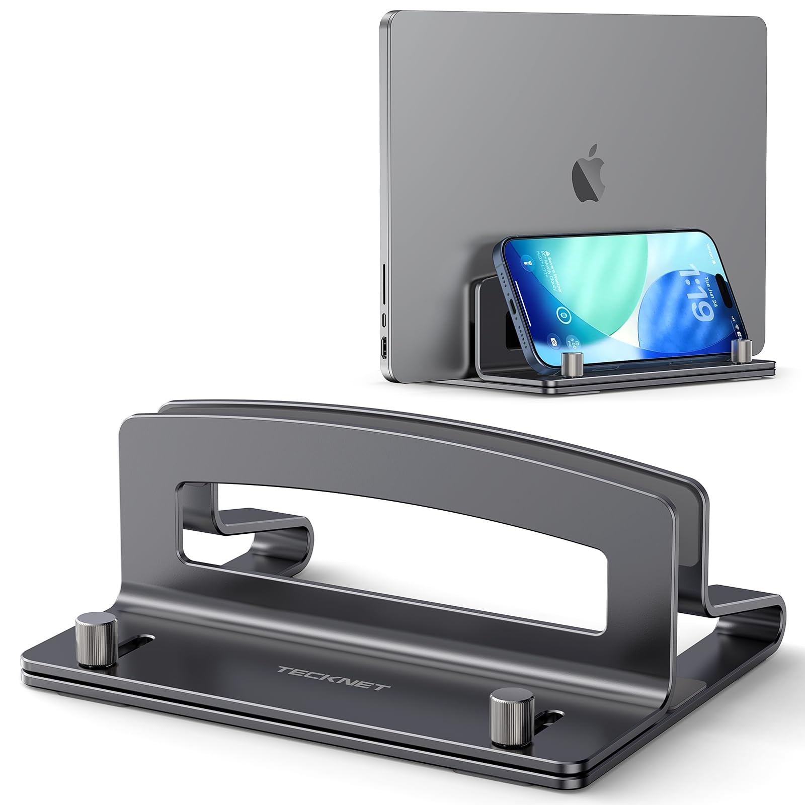 Vertical Laptop Stand, Adjustable Aluminum Laptop Stand (Fits Up to 17.3"), S...