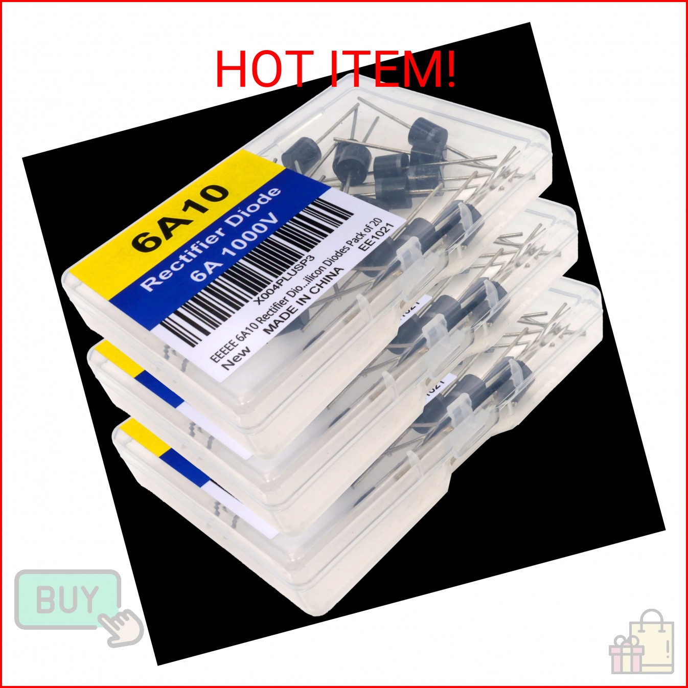 6A10 Diode Rectifier Diode 1000 Volt 6 Amp Electronic Silicon Diodes high-Curren