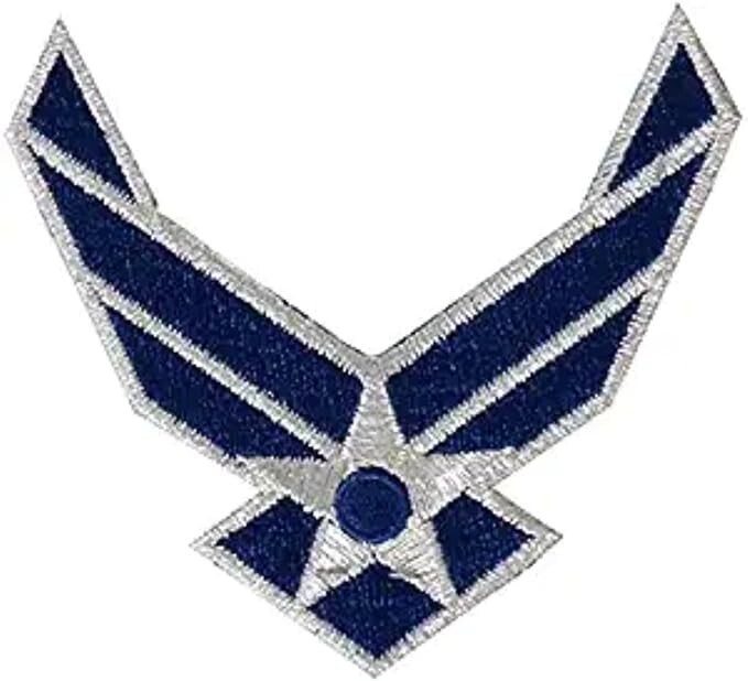 Patch Force US AIR Force Logo, Iron-On or Sew-On, Heat Sealed Backing Patch