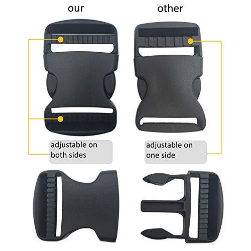 EesTeck 6 Set 1.5 Inch Flat Dual Adjustable Plastic Quick Side 1.5"-6 Pack