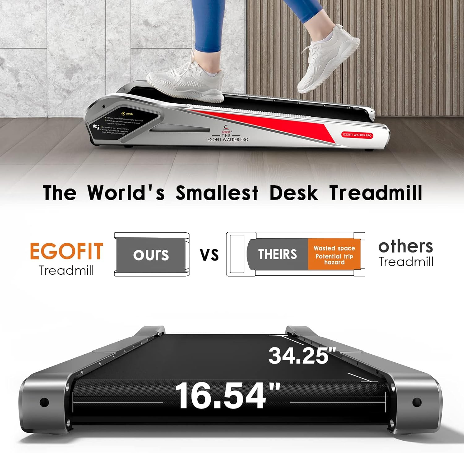 Egofit Walker Pro/Plus under Desk Walking Treadmill for Working from Home, Compa