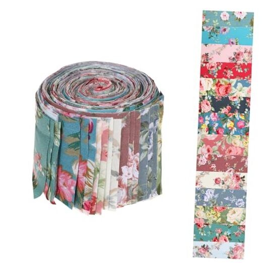42Pcs Jelly Roll Fabric Strips Soft Cotton Quilting Fabric 2.5 x Red and Green