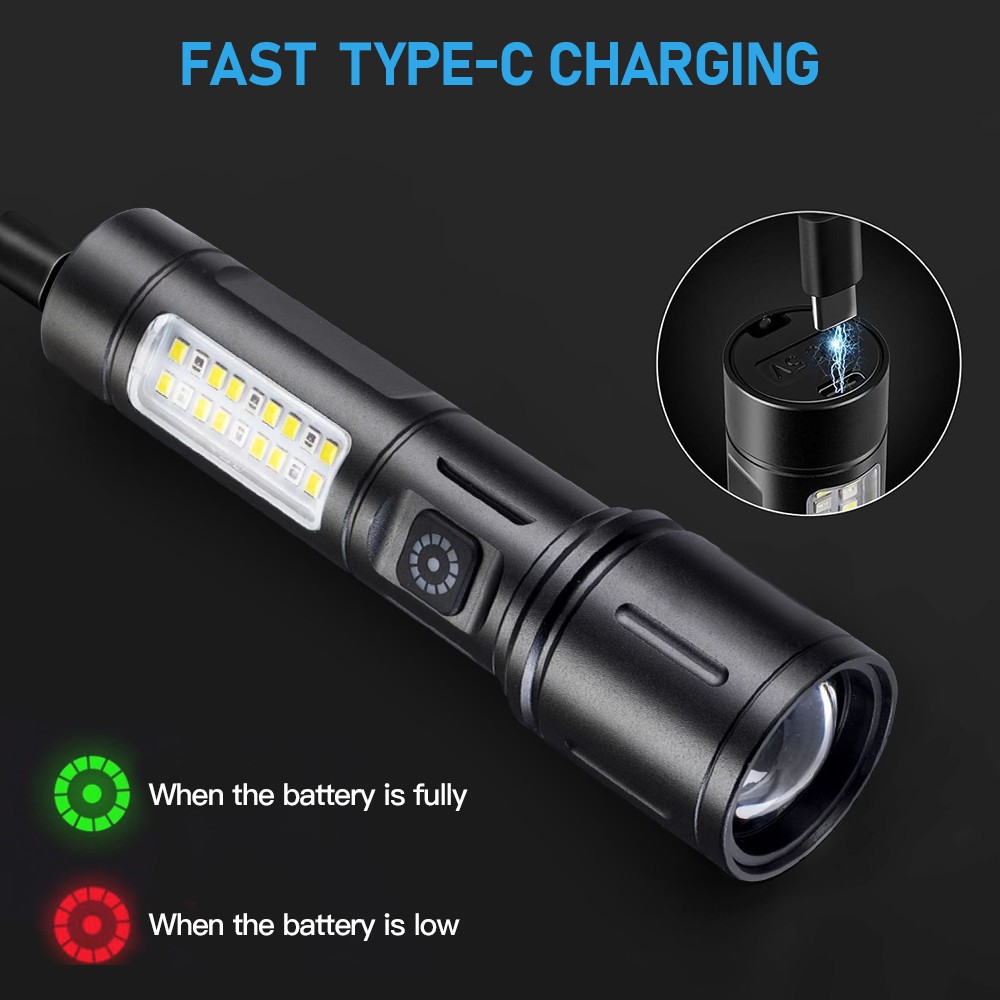 2Pack 99000000LM Super Bright LED Tactical Flashlight Rechargeable Flashlights
